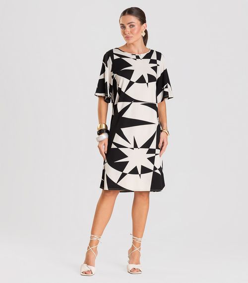 Vestido Feminino Estampado Infinita Cor Bege