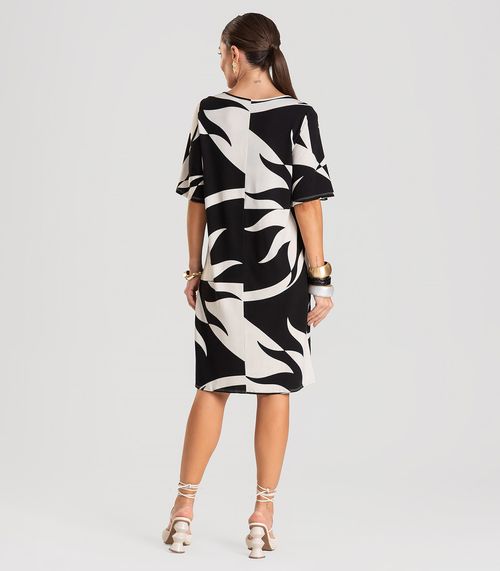 Vestido Feminino Estampado Infinita Cor Bege