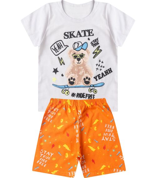 Pijama Infantil Masculino Brilha No Escuro Select Branco