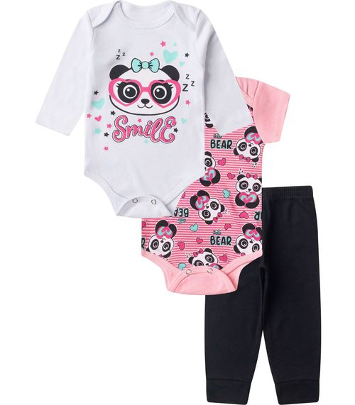 Kit Body Infantil Longo 3 Peças Select Rosa