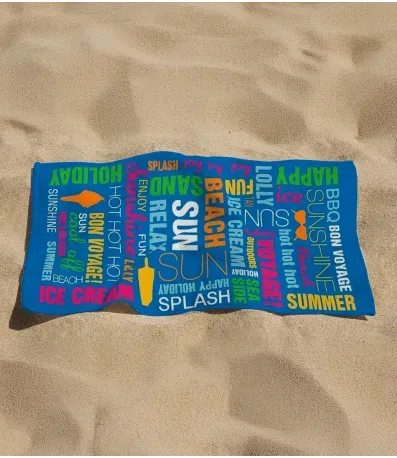 Toalha De Praia Estampada Toque Aveludado Rozac Azul