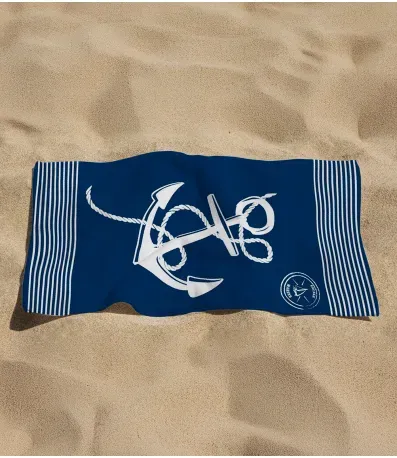 Toalha De Praia Estampada Toque Aveludado Rozac Azul