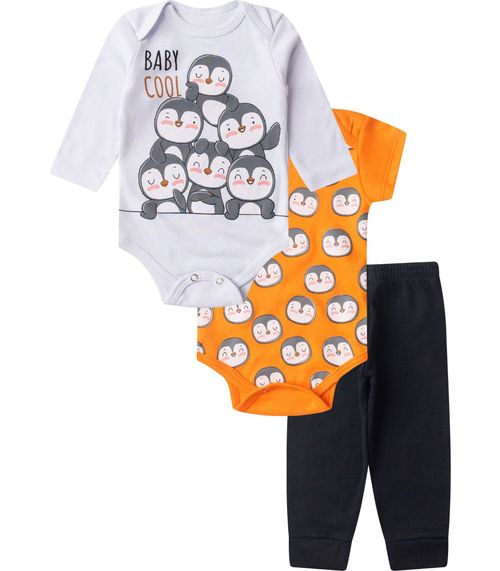 Kit Body Infantil Longo 3 Peças Select Laranja