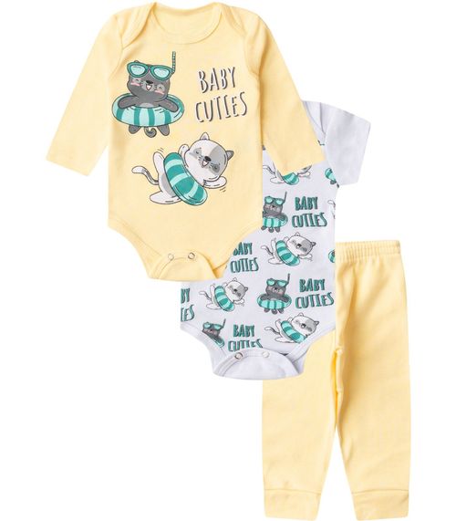 Kit Body Infantil Longo 3 Peças Select Amarelo