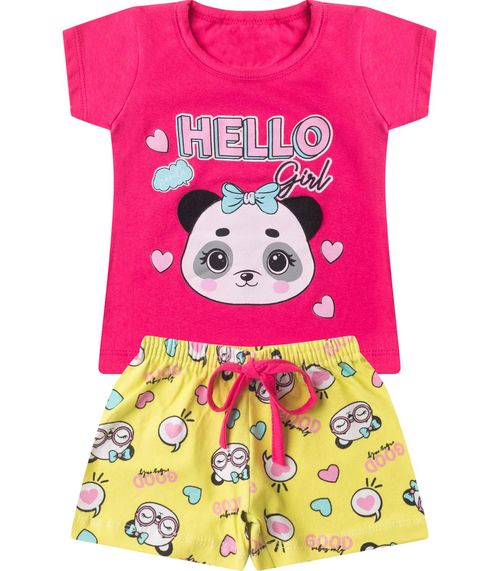 Conjunto Infantil Menina Curto Interativo Select Rosa