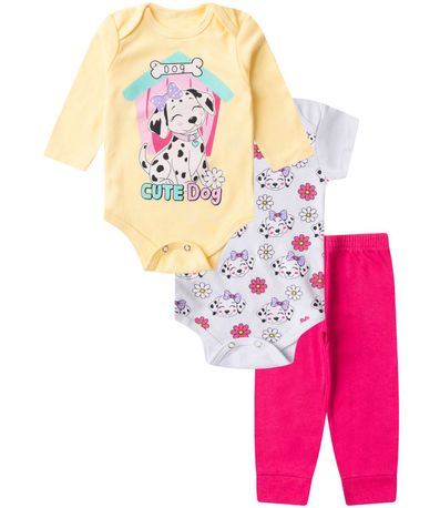 Kit Body Infantil Longo 3 Peças Select Amarelo