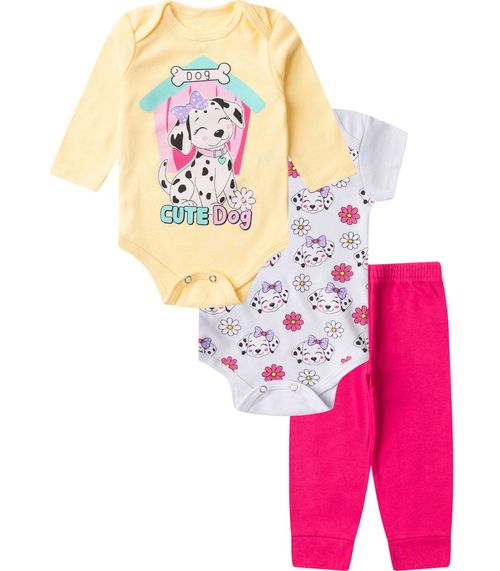 Kit Body Infantil Longo 3 Peças Select Amarelo
