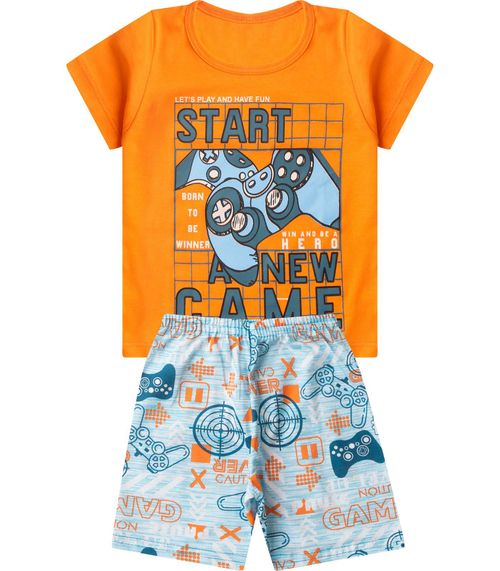 Pijama Infantil Masculino Brilha No Escuro Select Laranja