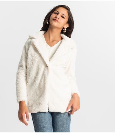 Casaco Juvenil Feminino Pelo Safira Minty Bege