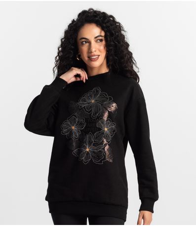 Blusão Alongado Feminino Rovitex Preto