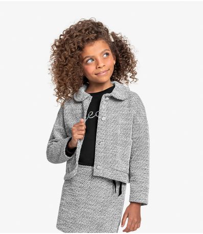 Casaco Infantil Tweed Shine Trick Nick Preto