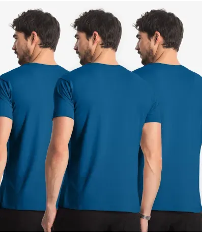 Kit 3 Camisetas Masculinas Básicas Select Azul