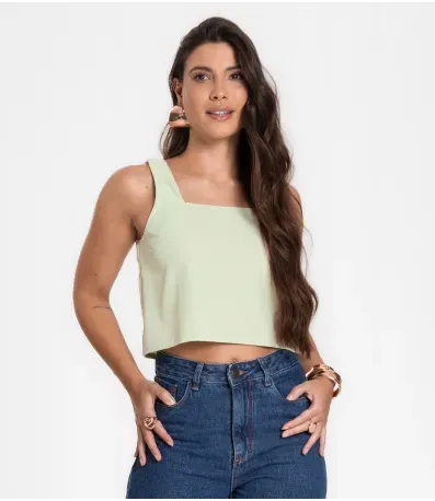 Regata Feminina em Tecido Infinita Cor Verde