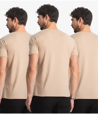 Kit 3 Camisetas Masculinas Plus Size Básica Select Marrom