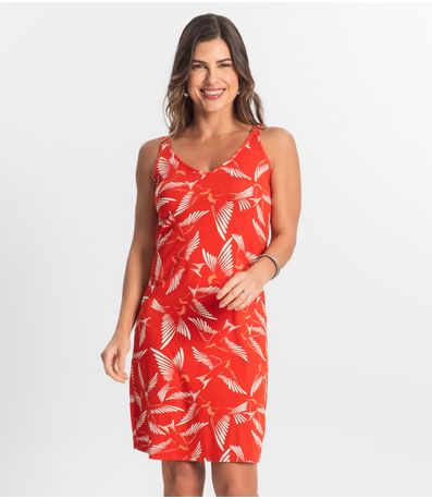 Vestido Estampado Rovitex Laranja