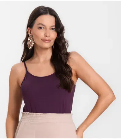 Blusa Feminina de Alças Básica Rovitex Cinza