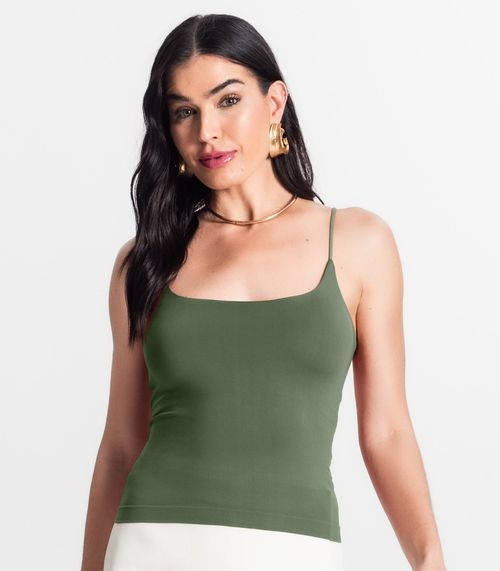 Blusa Feminina De Alça Poliamida Style Box Verde
