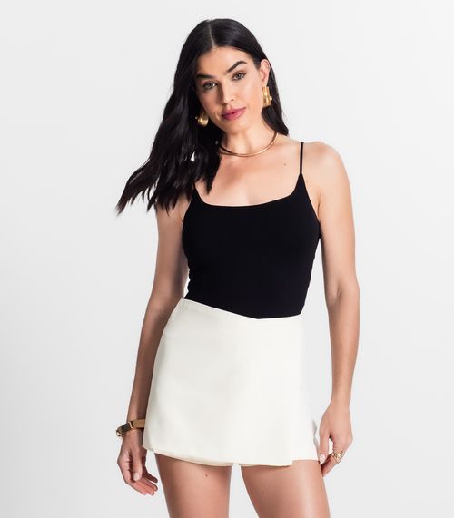 Blusa Feminina De Alça Poliamida Style Box Preto