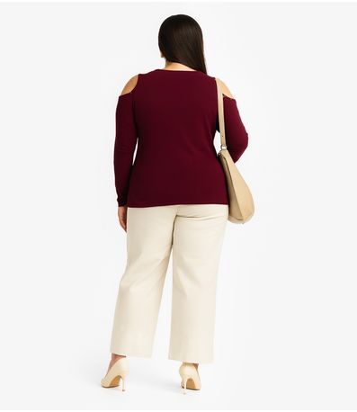 Blusa Feminina Plus Size Ribana Canelada RechSul Vermelho