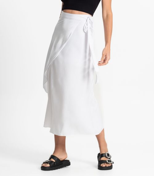 Saia Midi Amarração Envelope Select Branco