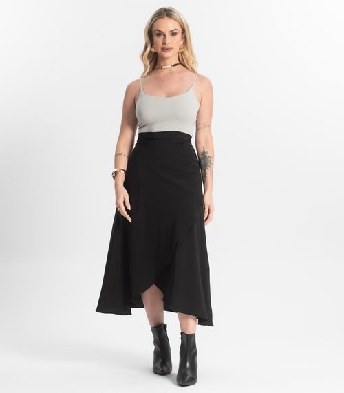 Saia Midi Amarração Envelope Select Preto