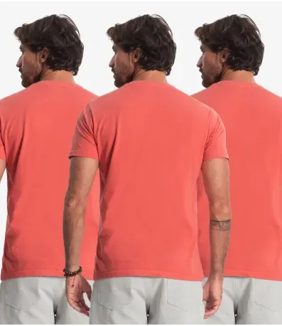 Kit 3 Camisetas Masculinas Básicas Select Laranja