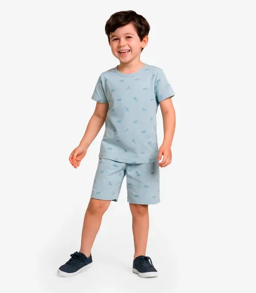 Pijama Infantil Masculino Estampado Select Azul