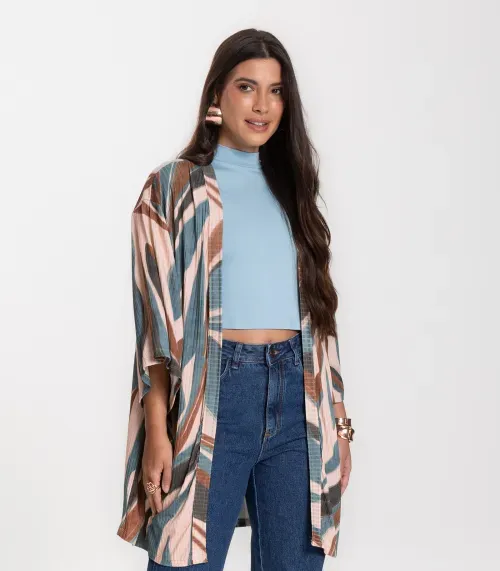 Kimono Feminino Infinita Cor Azul