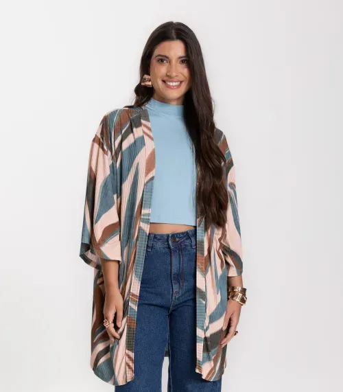 Kimono Feminino Infinita Cor Azul
