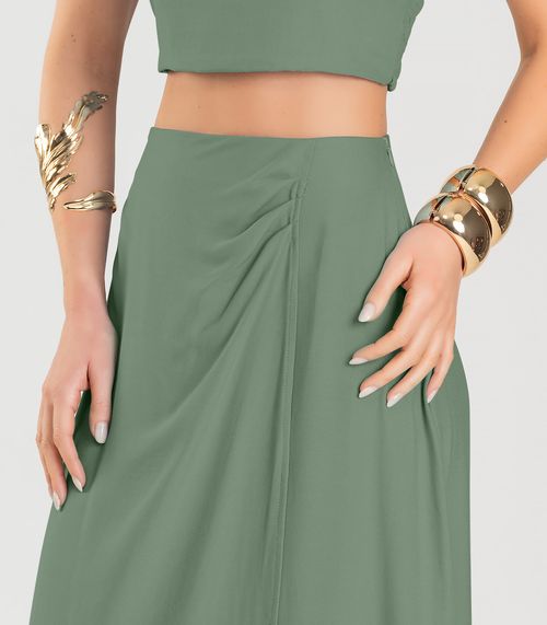 Saia Longa Lisa Feminina Dianna Verde