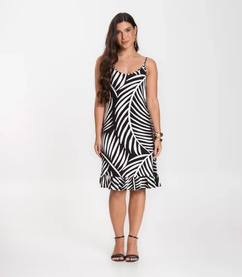 Vestido Feminino Estampado Select Preto