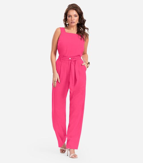 Calça Feminina Em Linho Endless Rosa