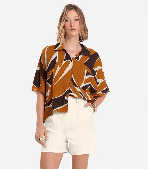 Camisa Feminina Estampada Endless Marrom