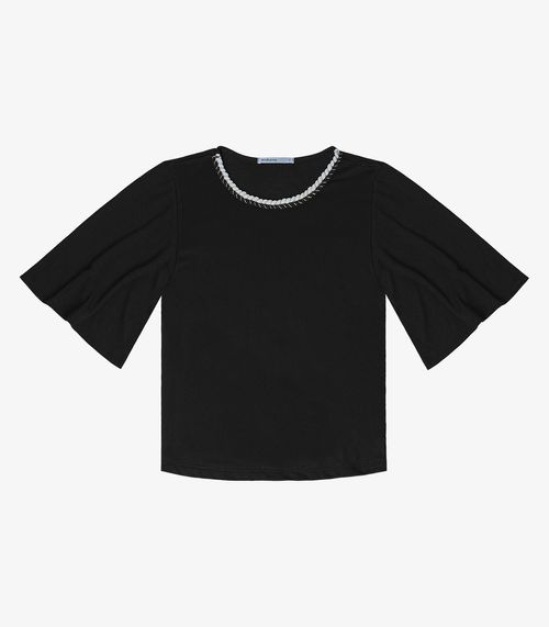 Blusa Feminina Manga Curta Endless Preto