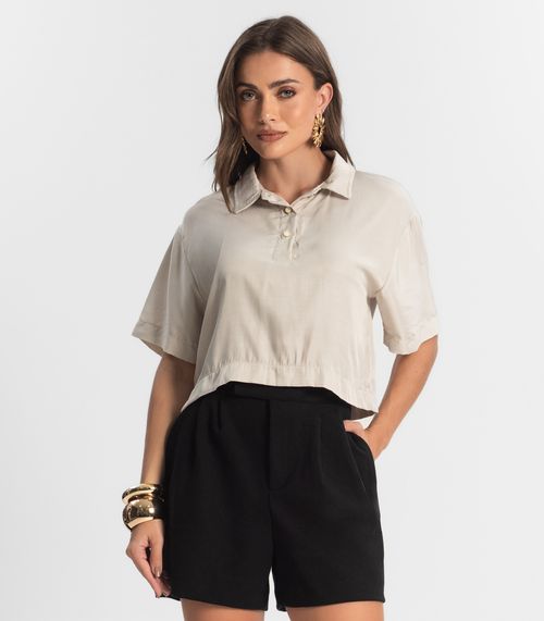 Camisa Feminina Manga Curta Endless Bege