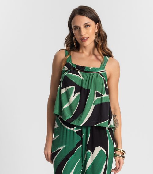 Blusa De Alça Feminina Estampada Endless Preto