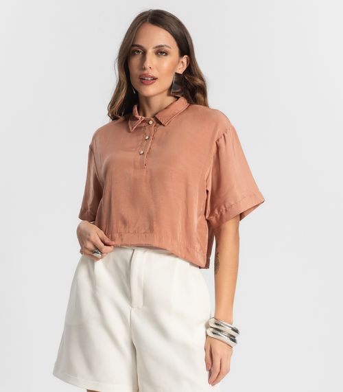 Camisa Feminina Manga Curta Endless Marrom