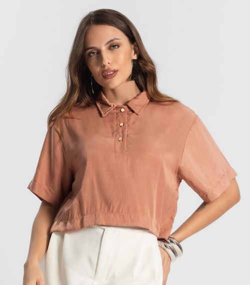 Camisa Feminina Manga Curta Endless Marrom