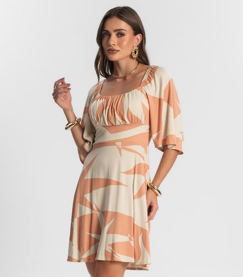 Vestido Feminino Estampado Endless Marrom