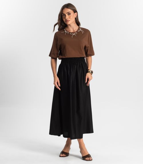 Saia Midi Endless Preto