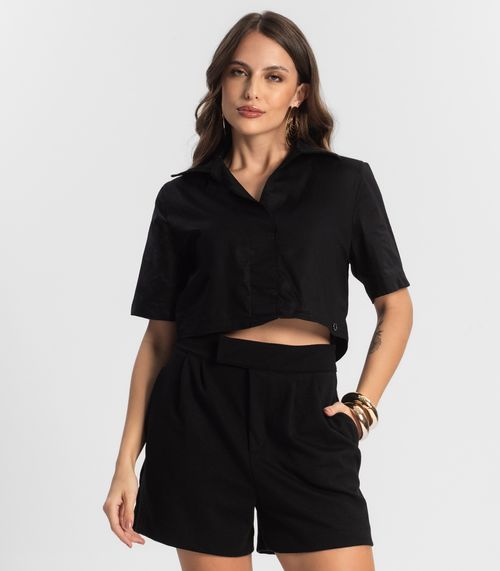 Camisa Cropped Endless Preto