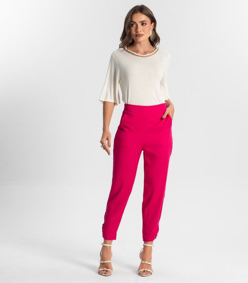 Calça Em Viscose Feminina Endless Rosa