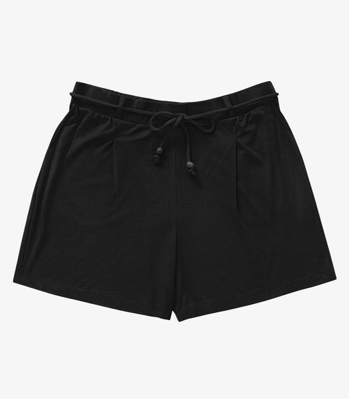 Shorts Feminino Viscose Maquinetada Secret Glam Preto