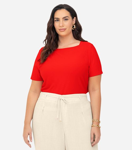 Blusa Feminina Manga Curta Secret Glam Laranja