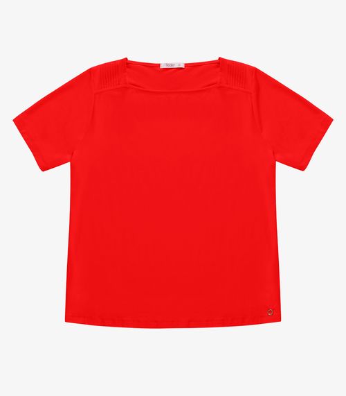 Blusa Feminina Manga Curta Secret Glam Laranja