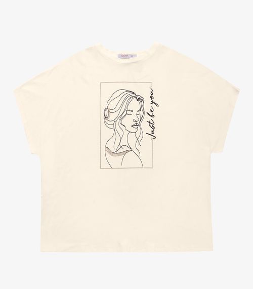 Blusa Feminina Manga Morcego Secret Glam Bege