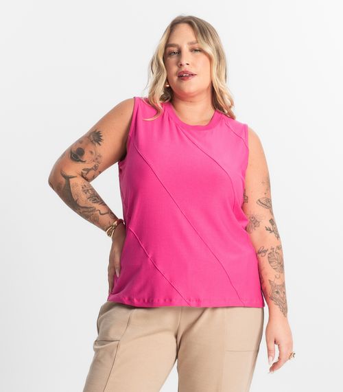 Regata Viscose Plus Size Secret Glam Rosa