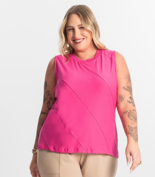 Regata Viscose Plus Size Secret Glam Rosa