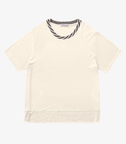 Blusa Feminina Manga Curta Secret Glam Bege