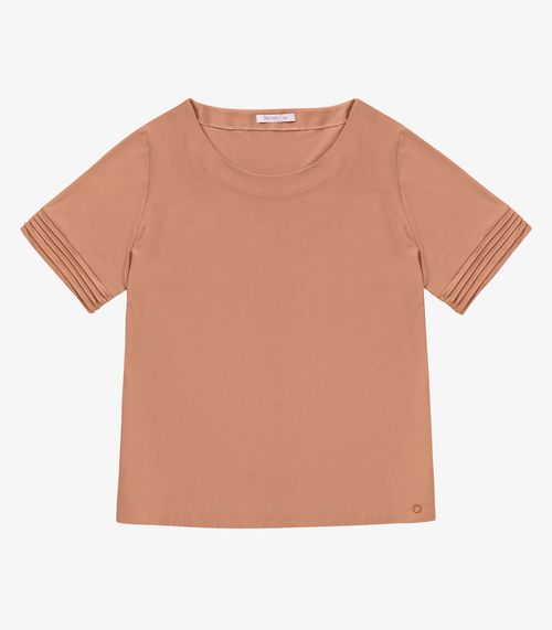 Blusa Feminina Manga Curta Secret Glam Marrom